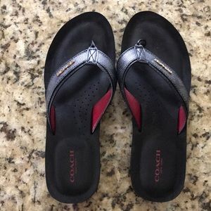 Coach flip flops, lightly worn, no visible wear